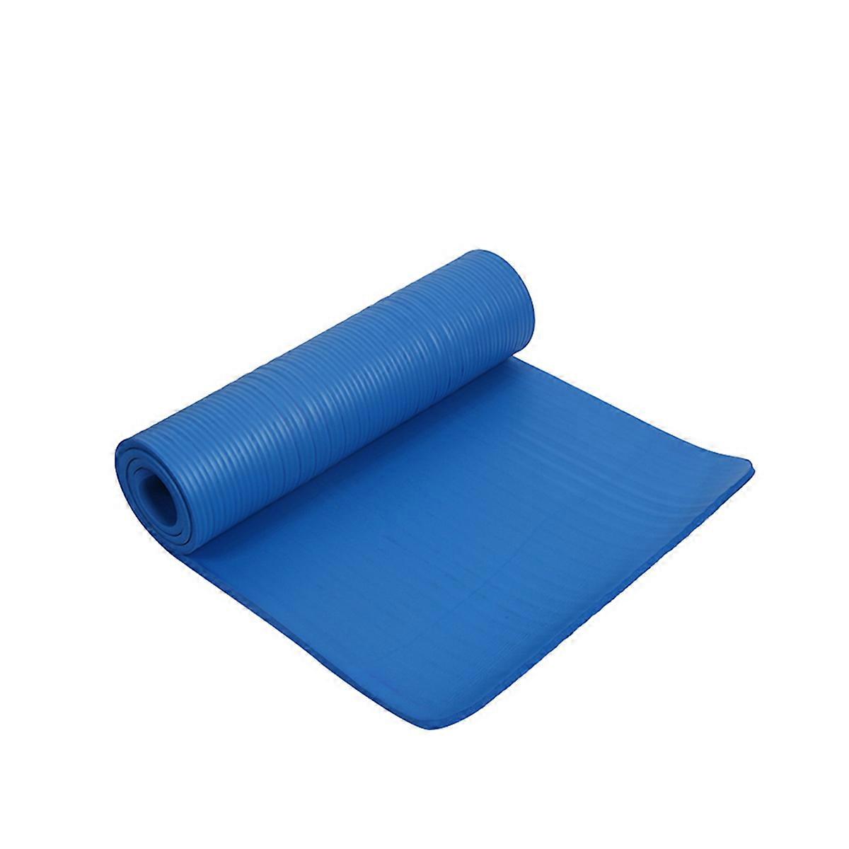 Yoga Mat Thick Exercise Mat with Carrying Strap Blue 1 Piece