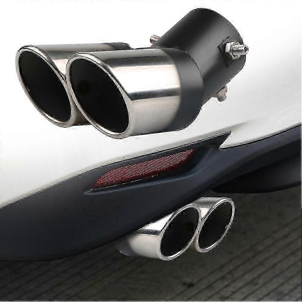 Automobile Muffler Tail Throat Stainless Steel Angled Mouth Curled Edge Suitable for Exhaust Models with Outer Diameter ≤58mm