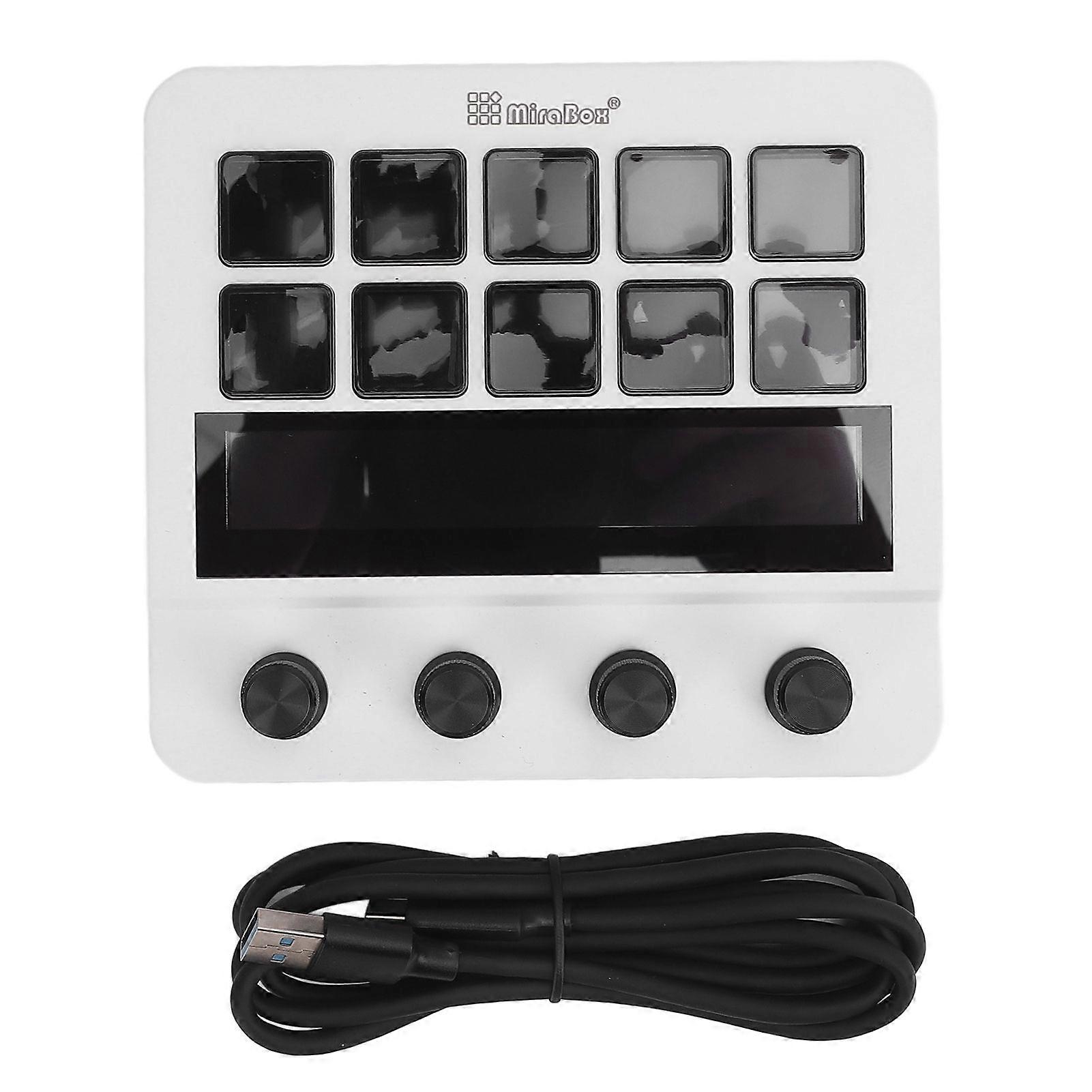 Stream Controller with 10 Keys Dashboard Customizable LCD Buttons Studio Control Deck Keypad for PC Streaming