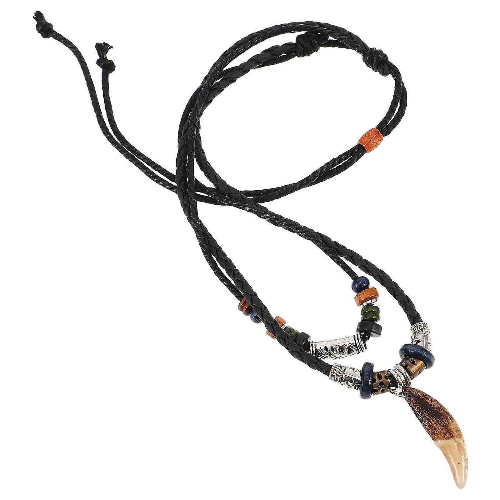 Vintage Style Shark Necklace for Men with Tooth Pendant 5Pcs Set