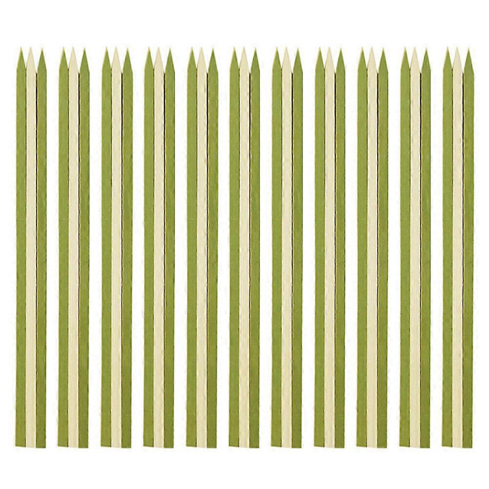 Barbecue Skewer Bamboo Sticks Cooking Utensil for Home Use Green Durable Smooth Finish 100Pcs