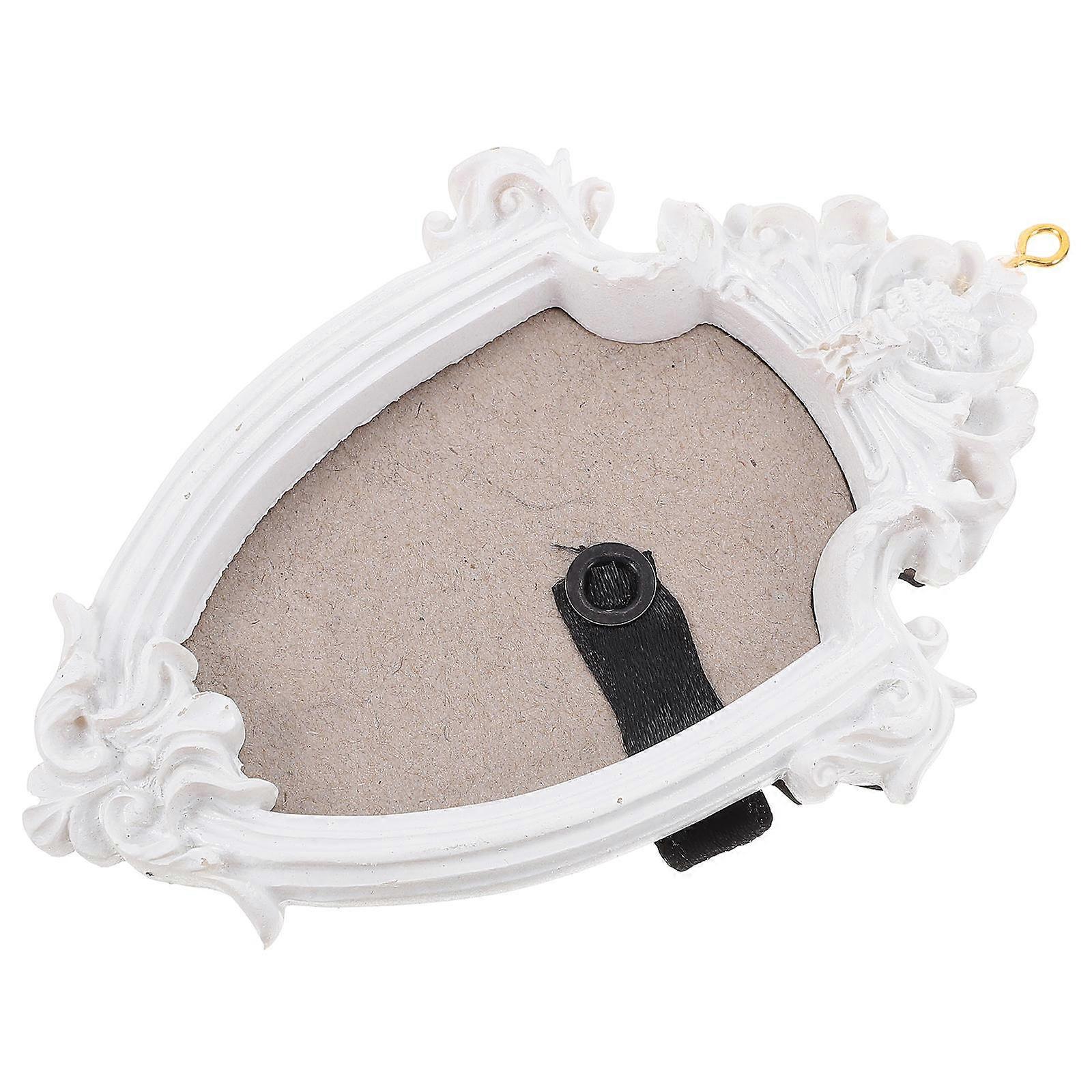 Christmas Tree Hanging Photo Frame Floating Embossed Ornament White Resin