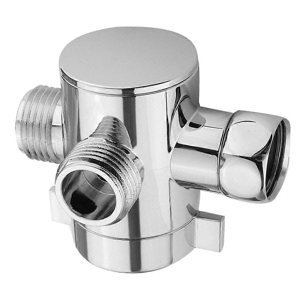 Durable Shower Water Divider Base Silver Arc Buckle Three Way Water Segregation 1PC