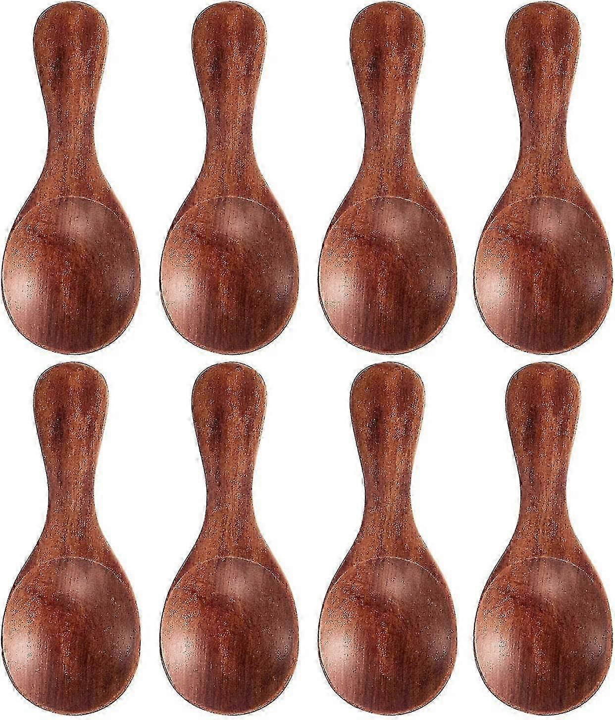 For 2024 8 Pieces Small Wooden Spoons, Mini Wooden Style Spoons, Handmade Dining Spoons for Charming Table Settings