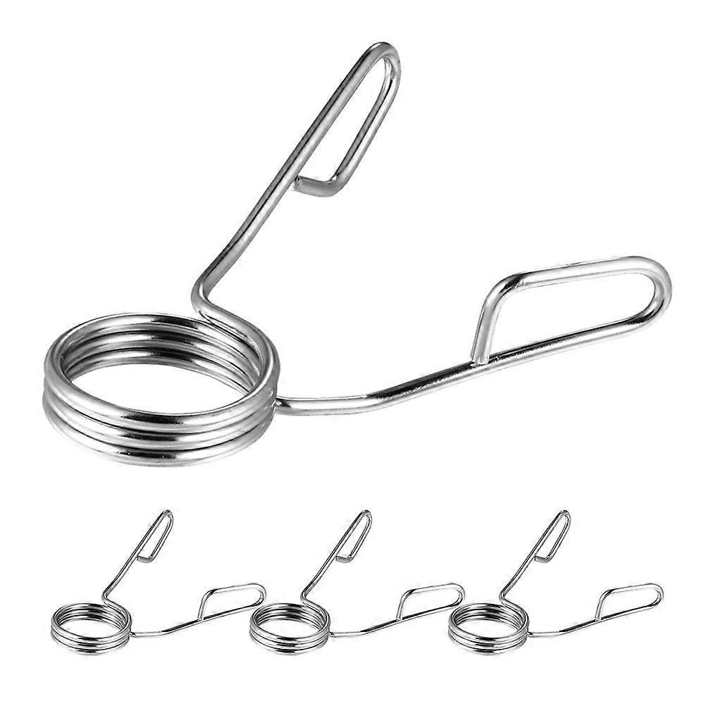 Professional Barbell Clamps Athletes Fitness Enthusiasts Smooth Flow of Workout 4.7×4.3×1.2in Silver Color 4Pcs