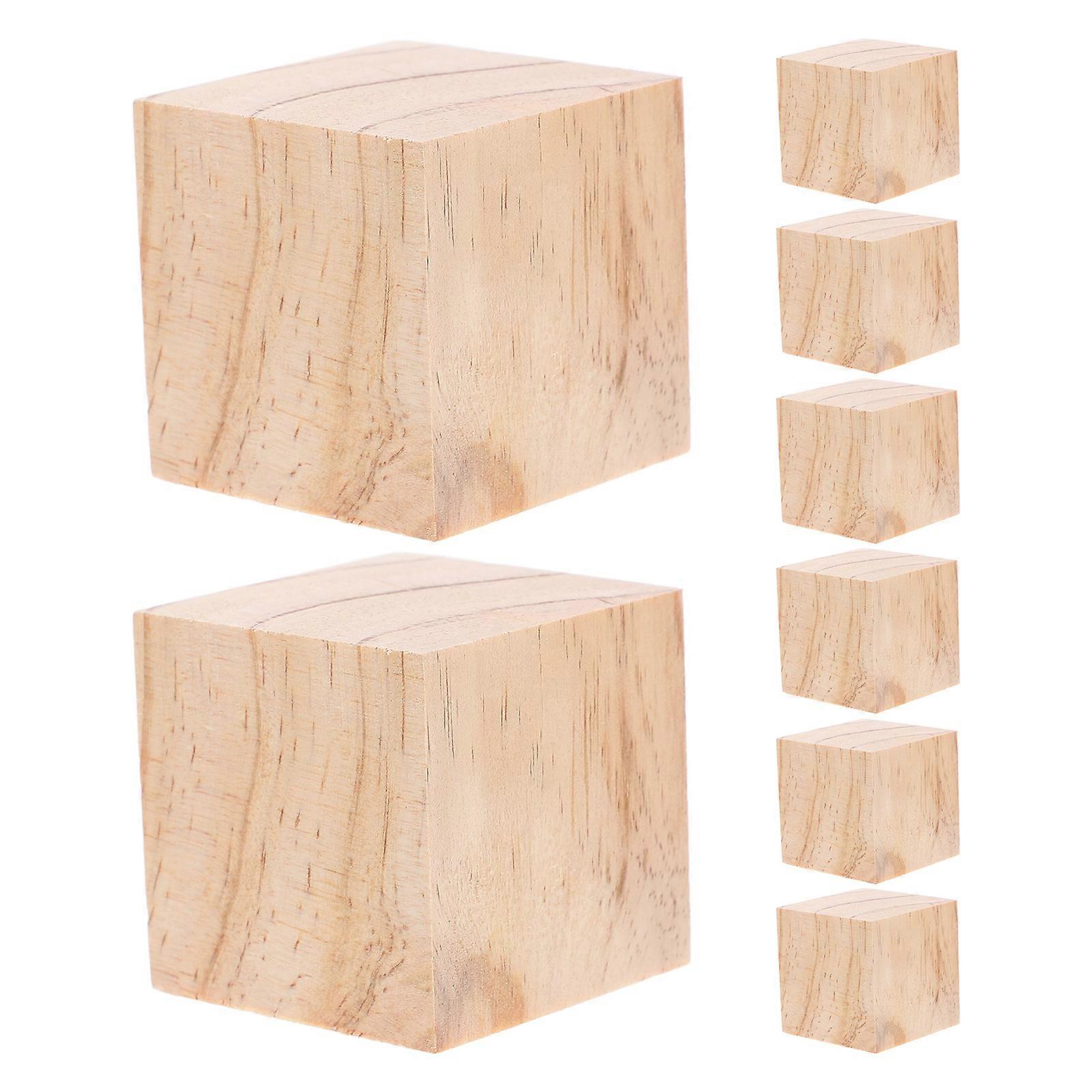 Pine Wood Blocks for Crafts Unfinished Surface 24Pcs DIY Materials