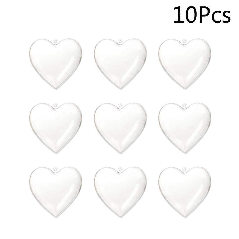 Heart Shape Fillable Ball Clear Plastic Ball for DIY Craft 50Pcs Ornaments