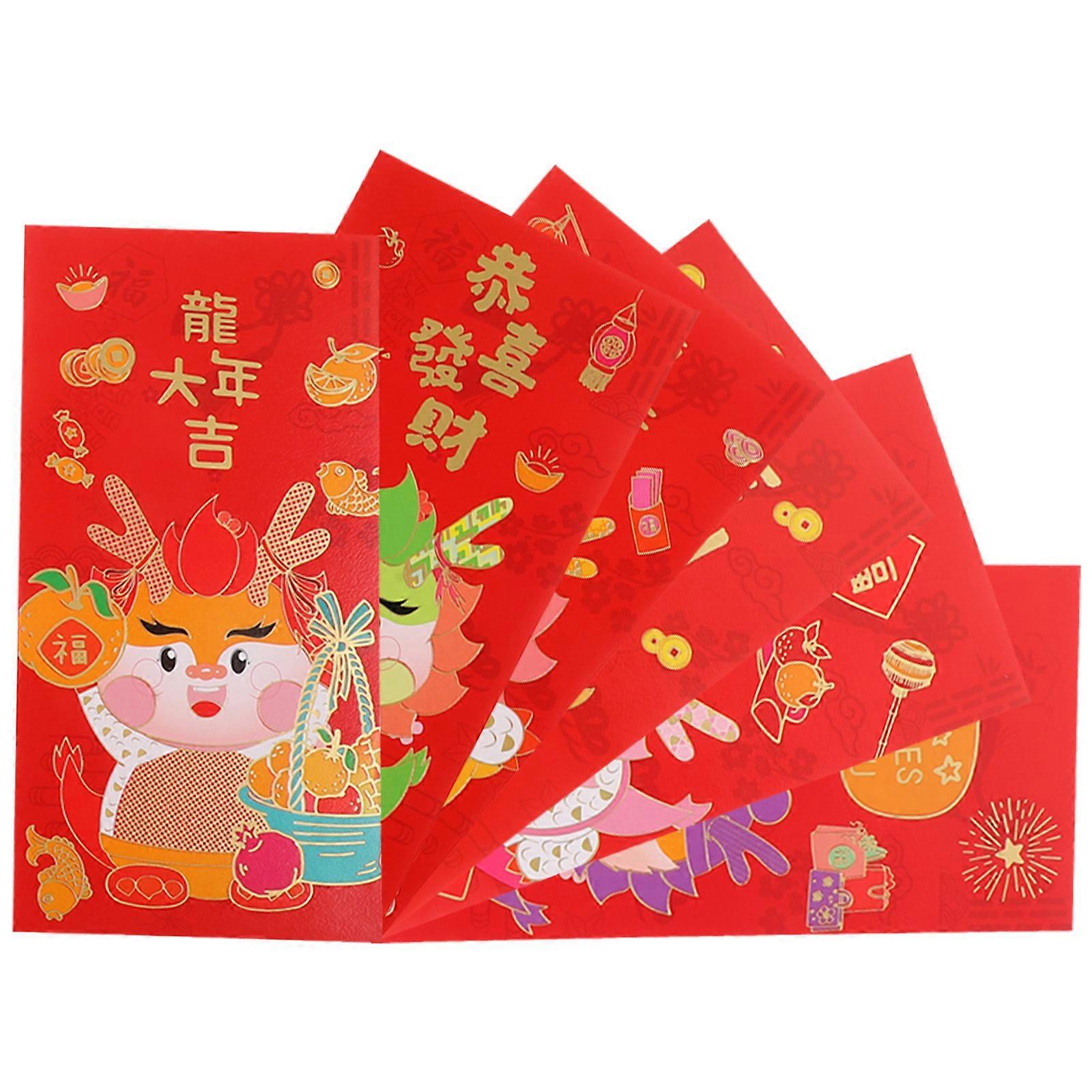 Lunar New Year Envelopes Paper Red Packets for Money Gift 24Pcs
