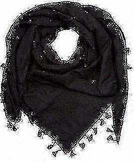 Traditional Middle Eastern Scarf, Wide Keffiyeh with Tassels, Classic Houndstooth Pattern, 100% Authentic Style