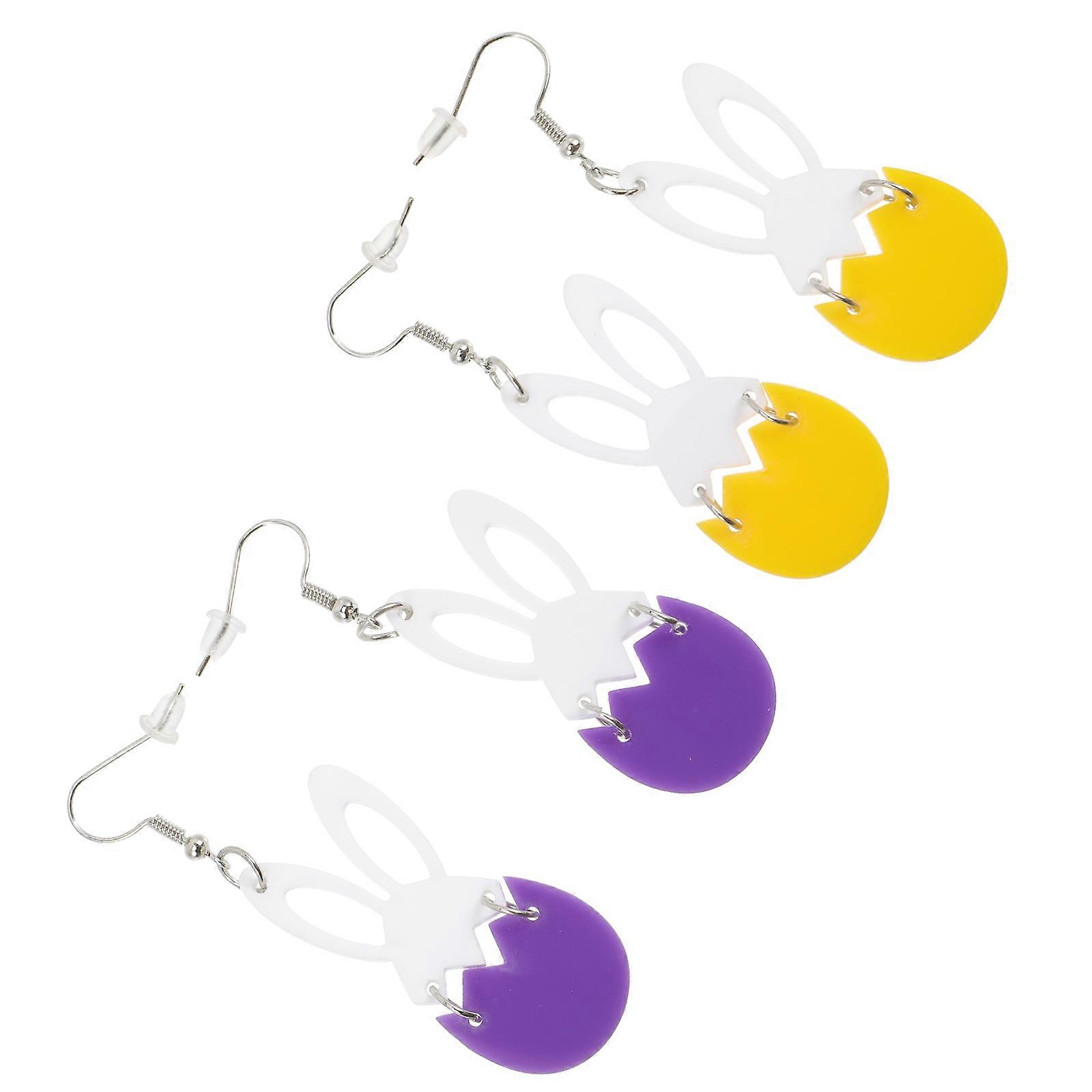 Acrylic Easter Earrings Bunny Pendant for Decor 10Pairs