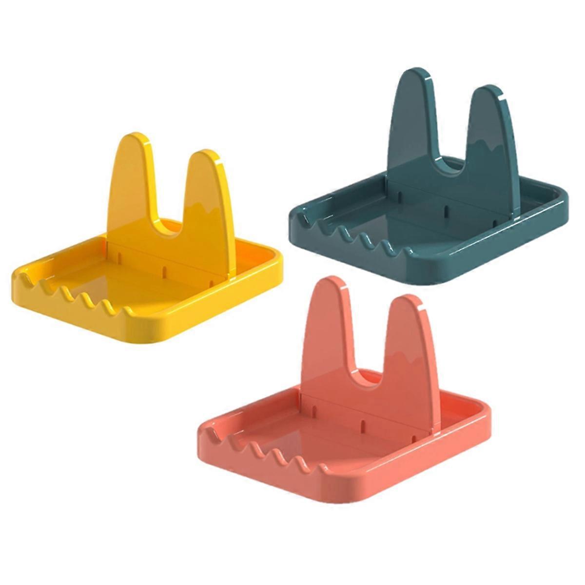 3Pcs Foldable Pot Lid Spoon Pan Cover Shelf Tableware Storage Rack