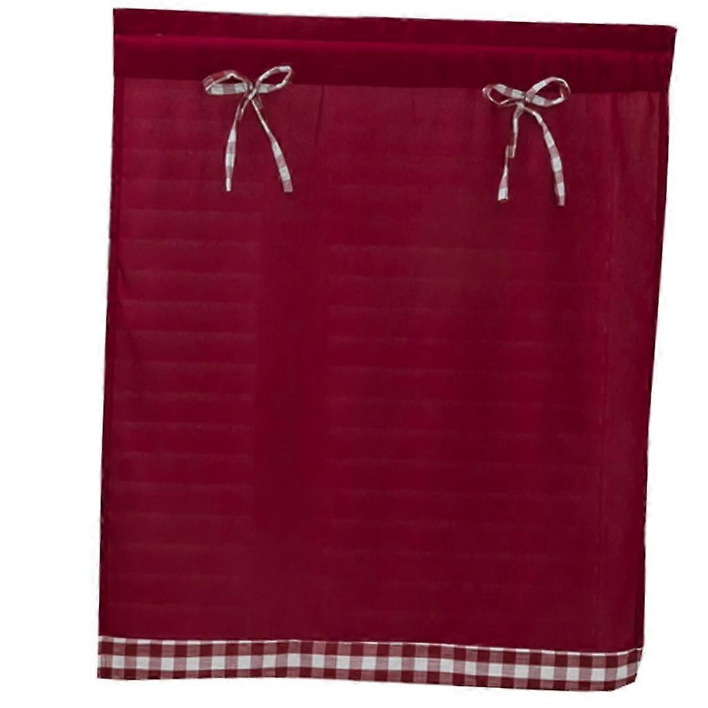 Polyester Short Curtains For Kitchen Bathroom Basement Small Windows x90cm Red_74x90cm