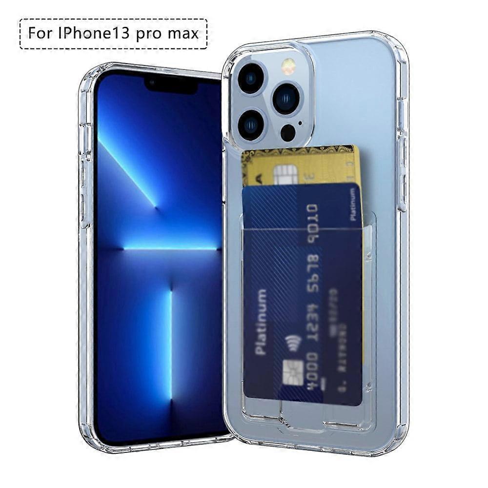 For compatible with iPhone 13 Pro Max Card Case, Protective Shockproof TPU Slim Wallet Case with Card Holder