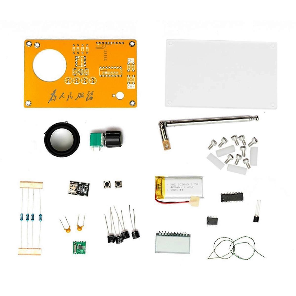 FM Radio Kit DIY Electronic Kit Soldering Practice Kit Radio DIY Kit Digital Display TypeC Charging