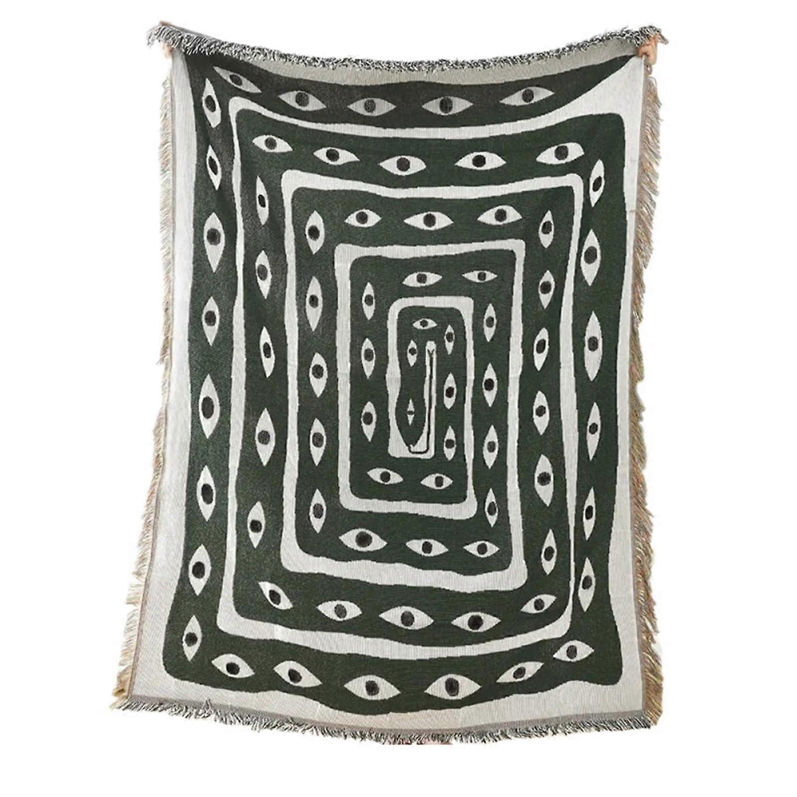 Picnic Blanket Textile Throw Blanket 125x150cm Green Beach Mat Wall Hanging