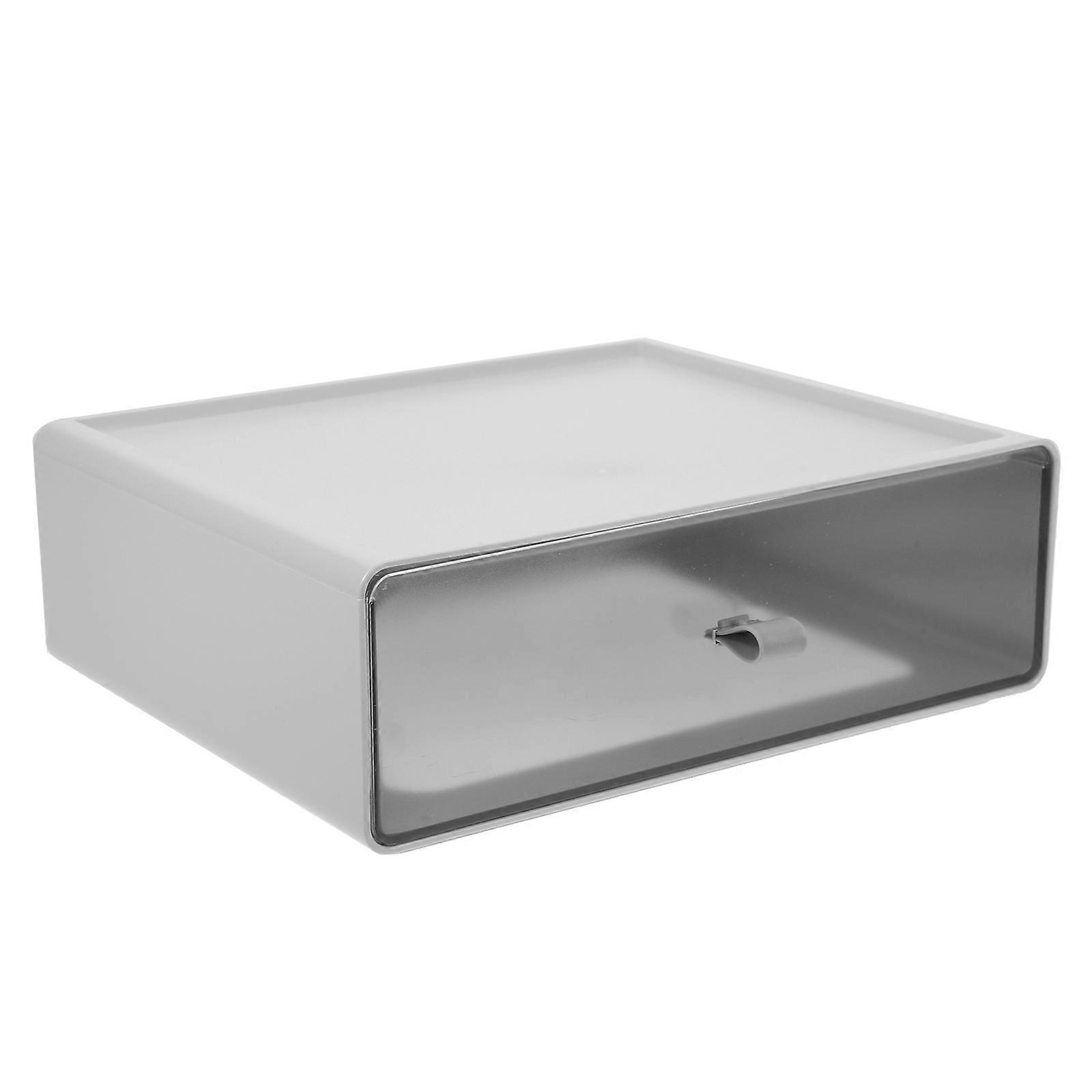 Multi-Function Desk Organizer Single Grid for Home 2Pcs Storage Box