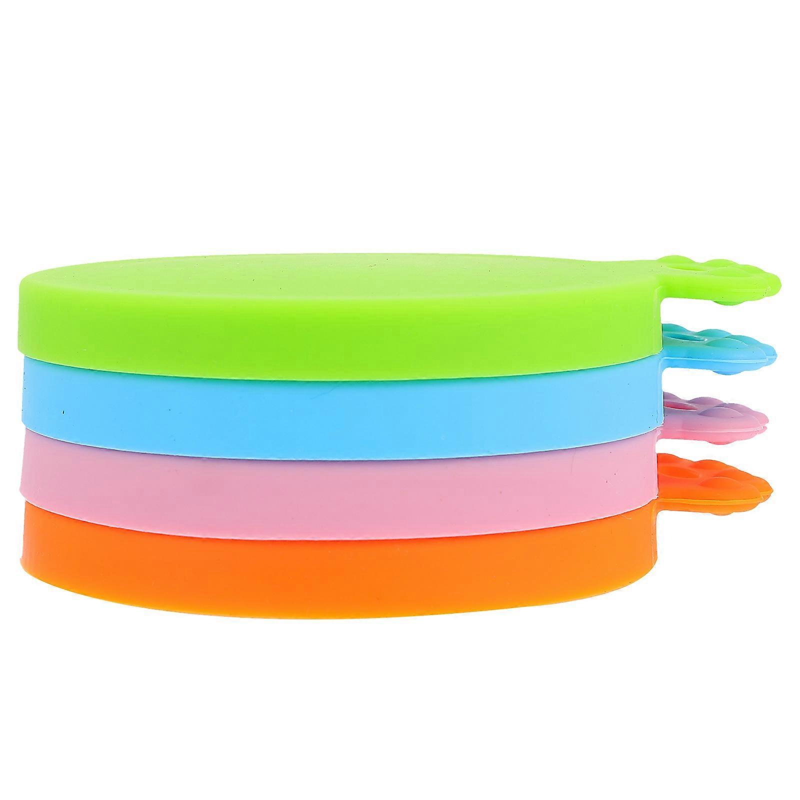 Assorted Color Silicone Pet Can Lids 4Pcs Designed For Pet Food Prevention Of Insect Pollution