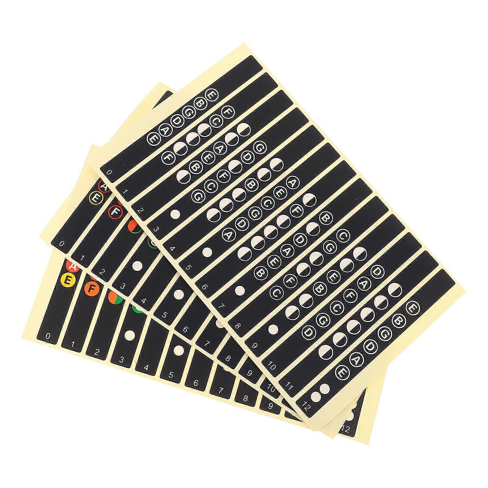 Guitar Note Decals 12Pcs Assorted Color Fretboard Mastery For Guitarists Professional Design Easy To Remove Stickers
