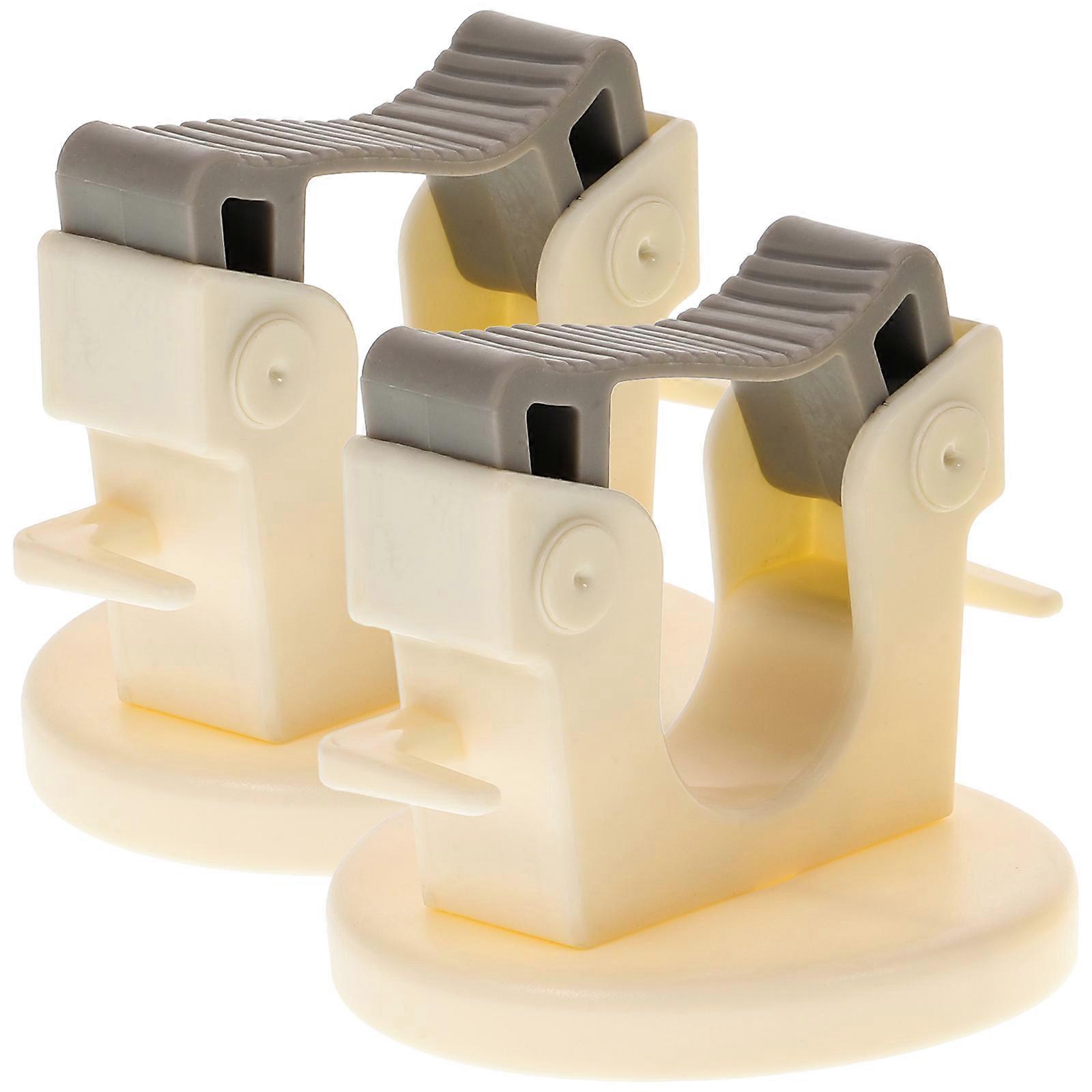 White Mop Rack Storage Organizer for 4Pcs Bathroom Cleaning Tools Holder