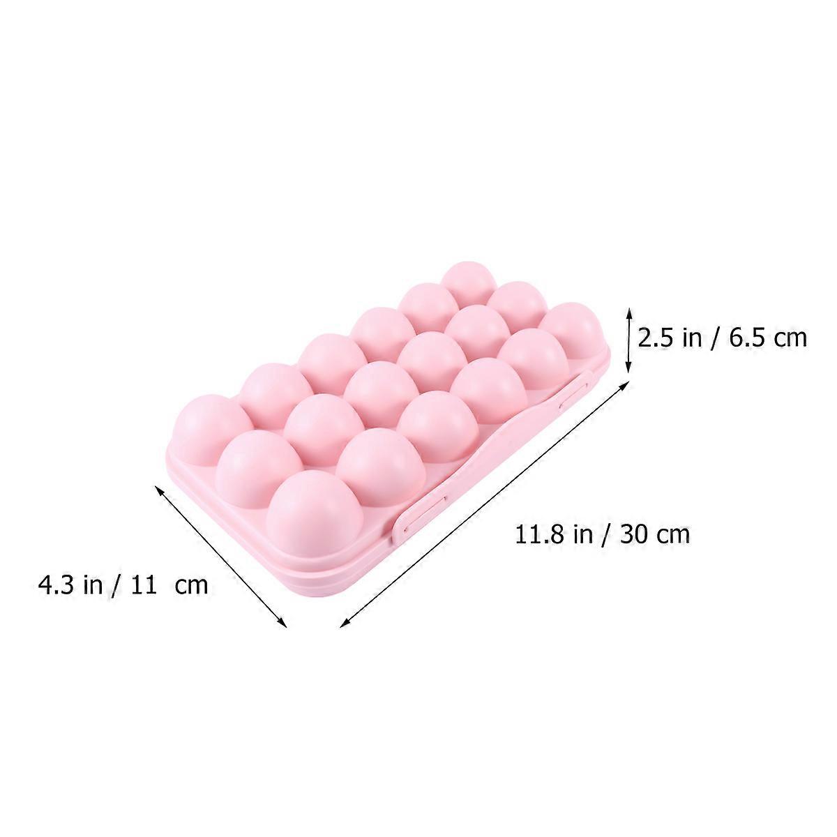 Kitchen Egg Tray Holder for Egg Storage Box 2Pcs Pink with Lid and Lock