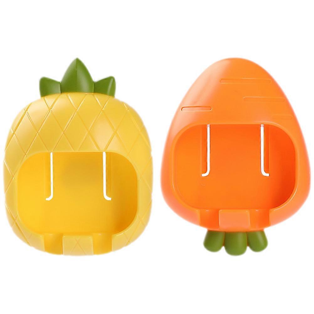 Wall Mount Toothbrush Holder For Home 9X6.5CM Orange Space Saving Drying 6Pcs