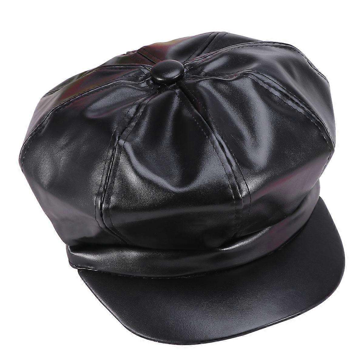 Unisex Octagonal Cap PU Fashion for Dressing Up