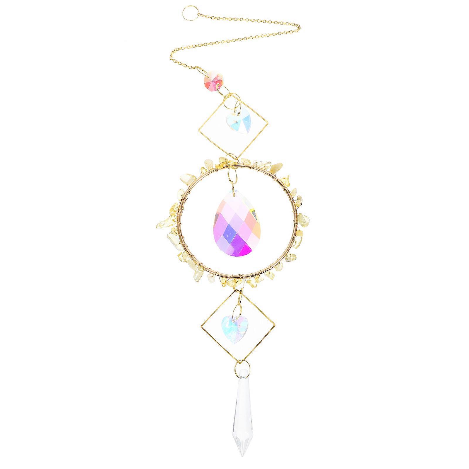 Yellow Crystal Suncatcher Hanging Decoration 4Pcs for Windows