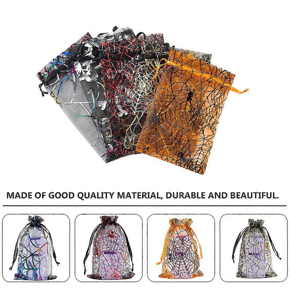 Halloween Themed 300Pcs Organza Bundle Pockets Rectangular Size 10*15cm Gift Packaging