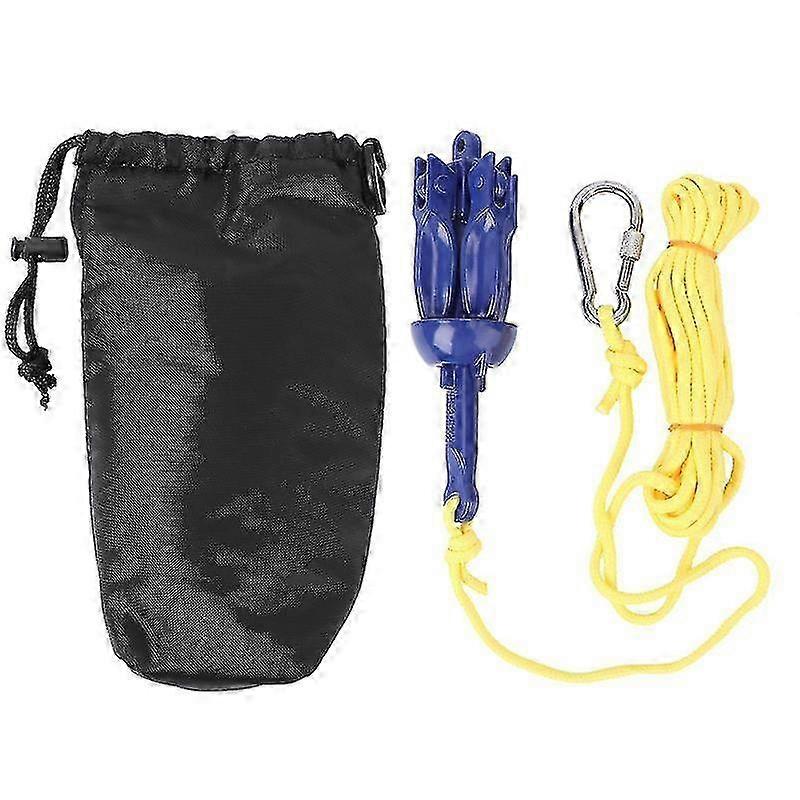 4缶折りたたみアンカーヨットカヤックモーターボートカヌーアンカーモーション折りたたみ式アンカーカヌー用カヤックヨットパドルボード(アクセサリー+アンカーブルー