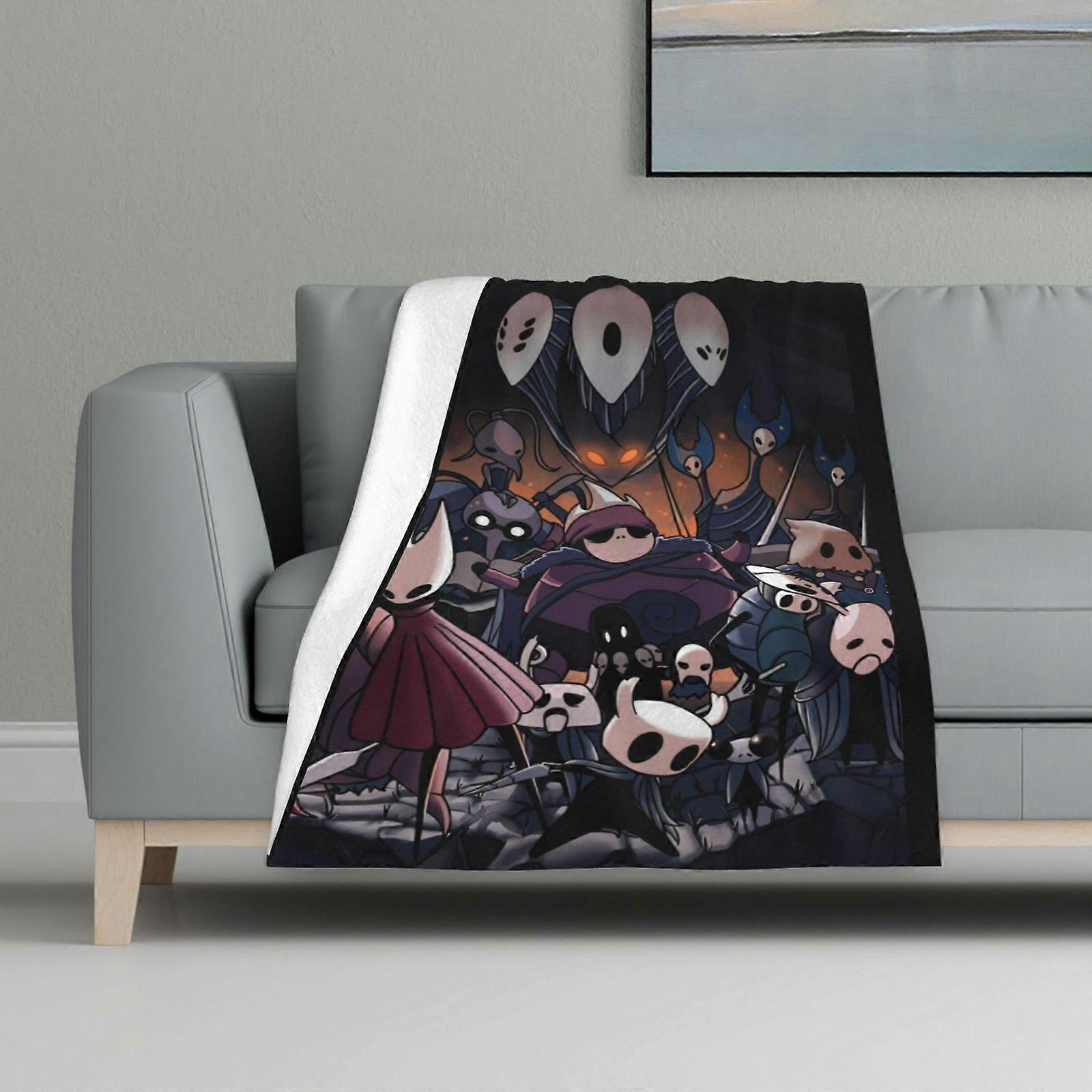 Blanket Multicolour Printed Blanket Super Soft Flannel Lightweight Fluffy Plush Bed Blanket Hollow Knight (4)