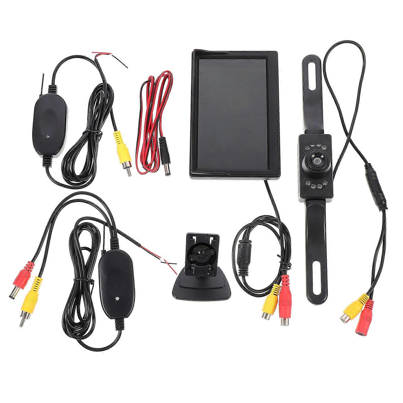 Vehicle Backup Camera Kit Plate Frame Camera for Car Monitor 2Sets