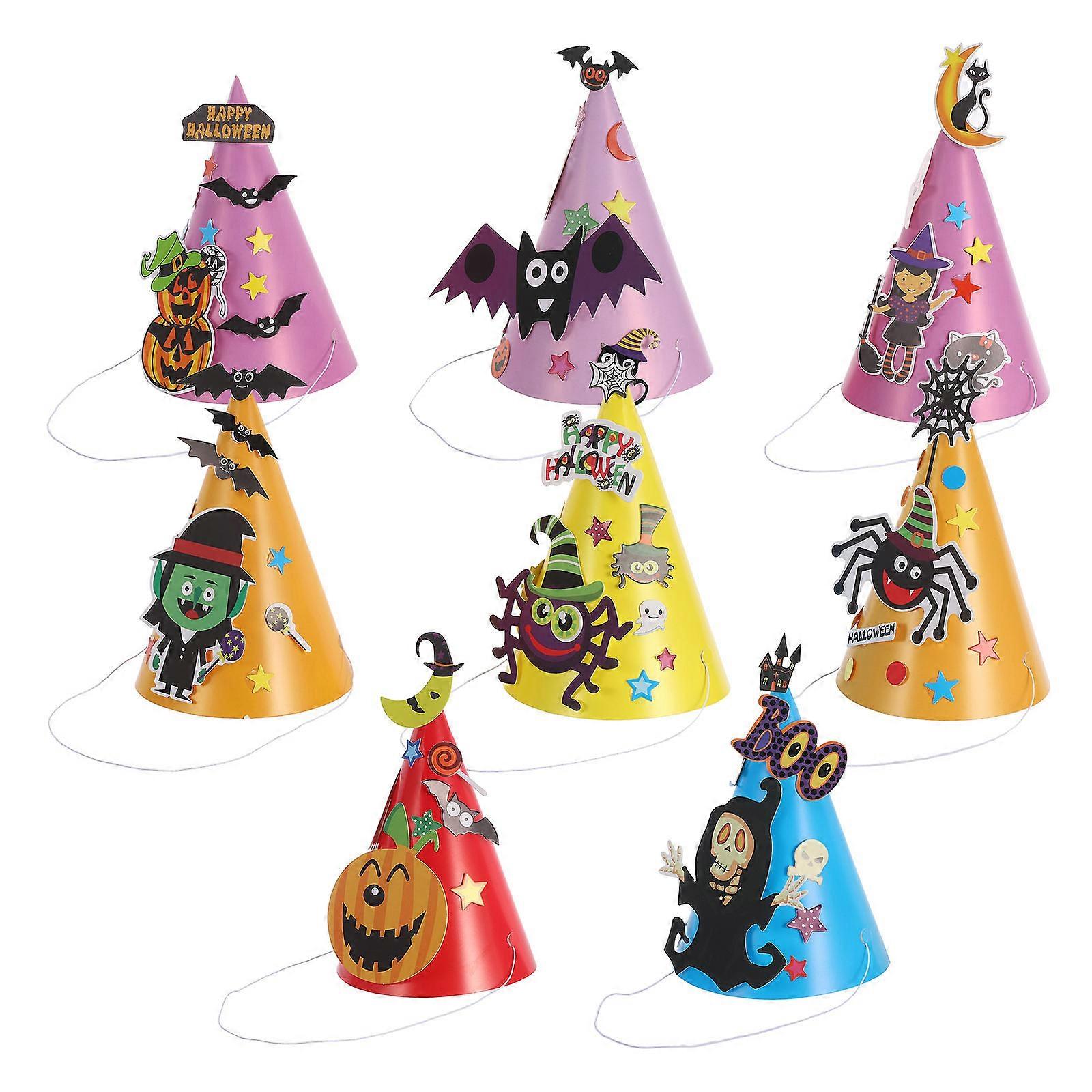 Halloween Hat for Kids Paper Hat with 24Pcs for DIY Masquerade Fun