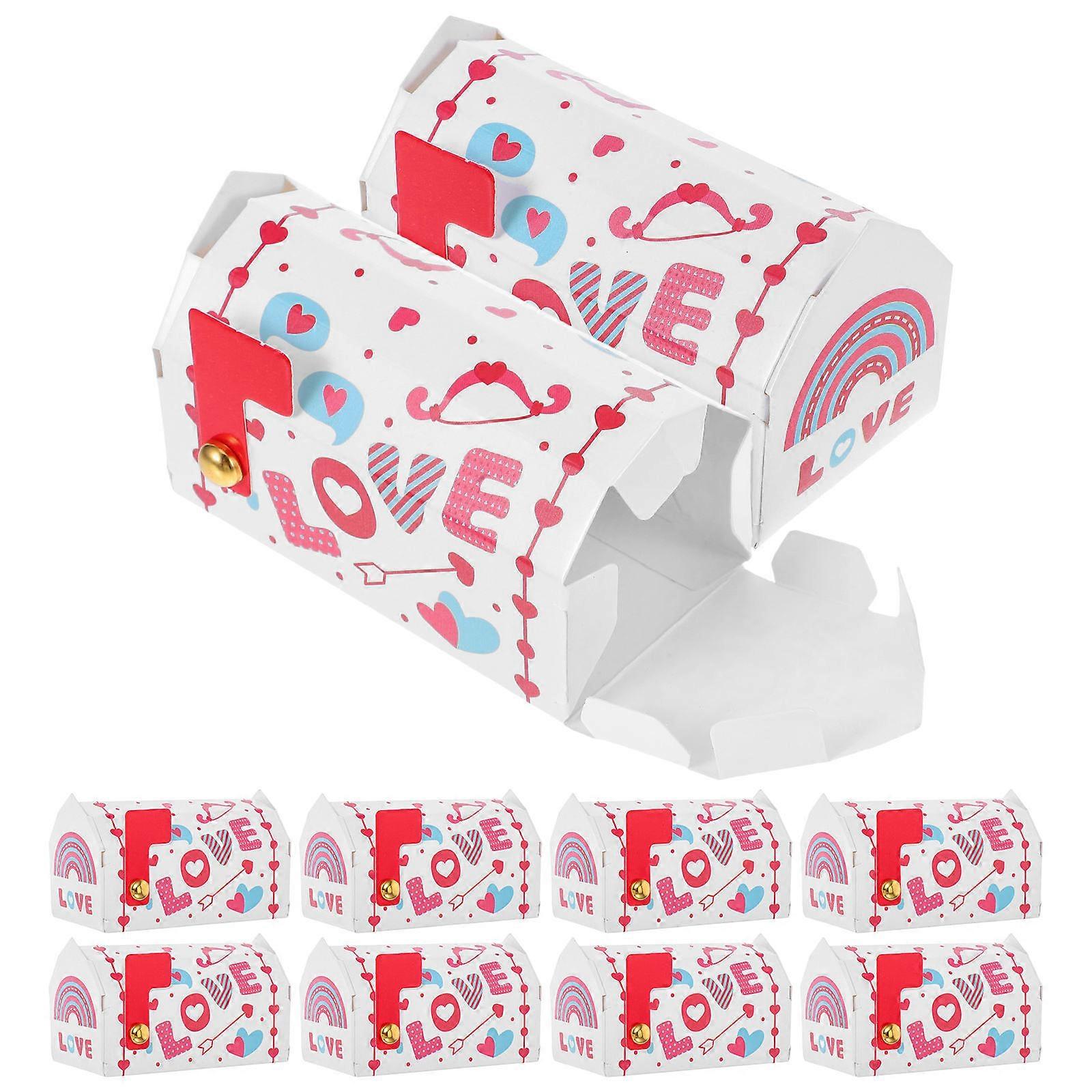 30Pcs Valentine Mailbox Shaped Candy Boxes Decorative Accent For Classroom And Wedding Events Colorful Packaging