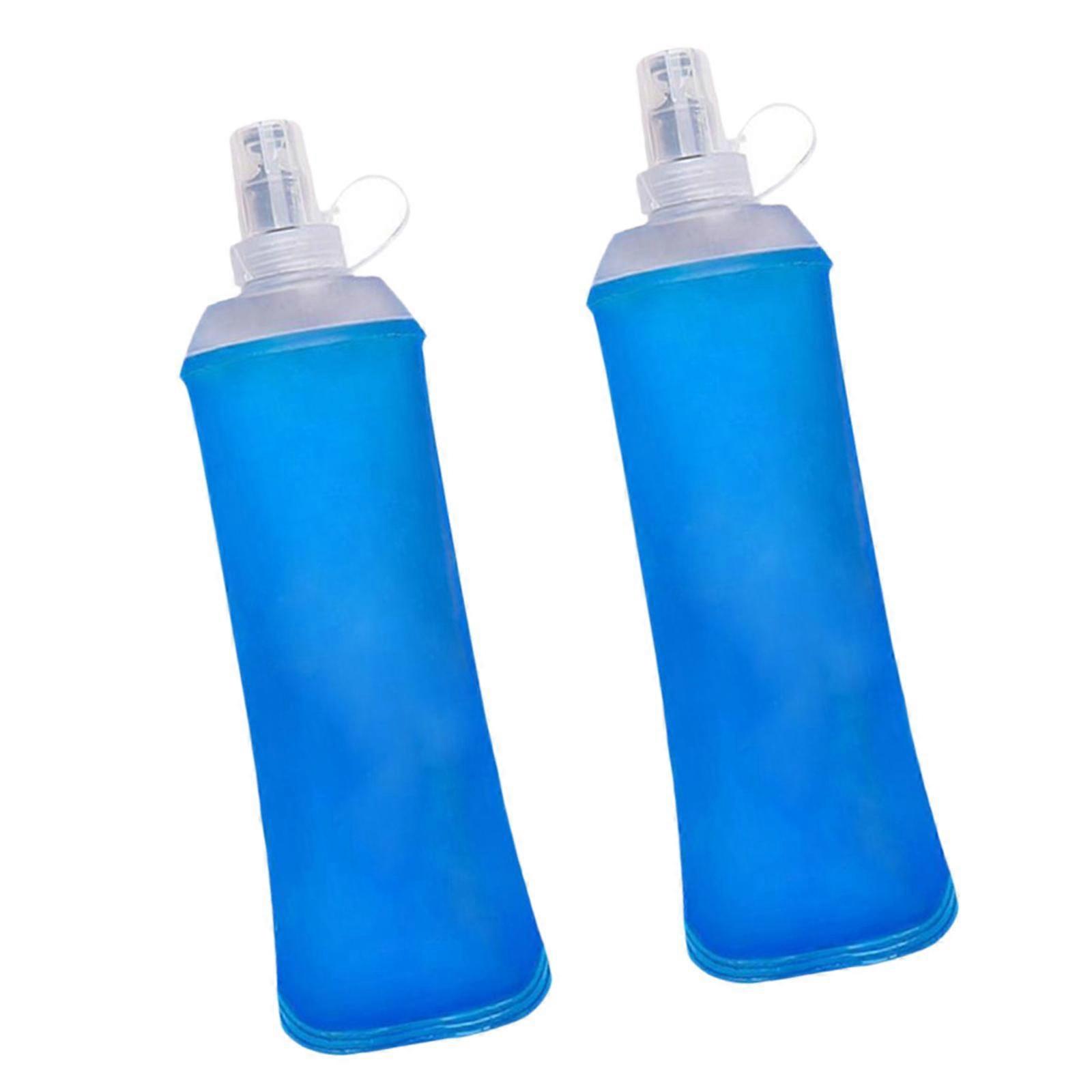 2Pcs Soft Flask Leakproof 500ml Soft Water Bottle for Running Jogging Hiking