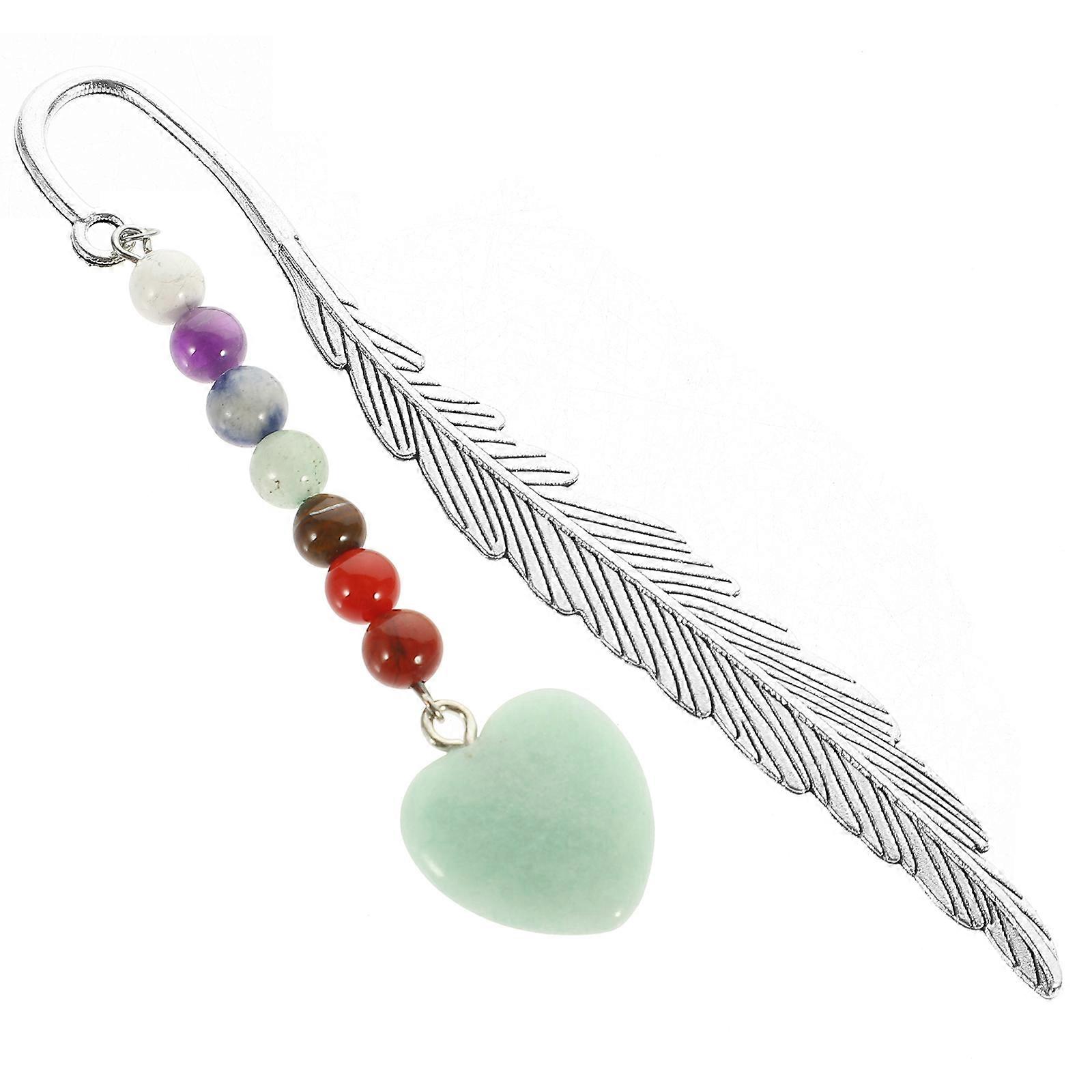 Plume Shape Bookmark Crystal Pendant Decorative Reading Set 3Pcs