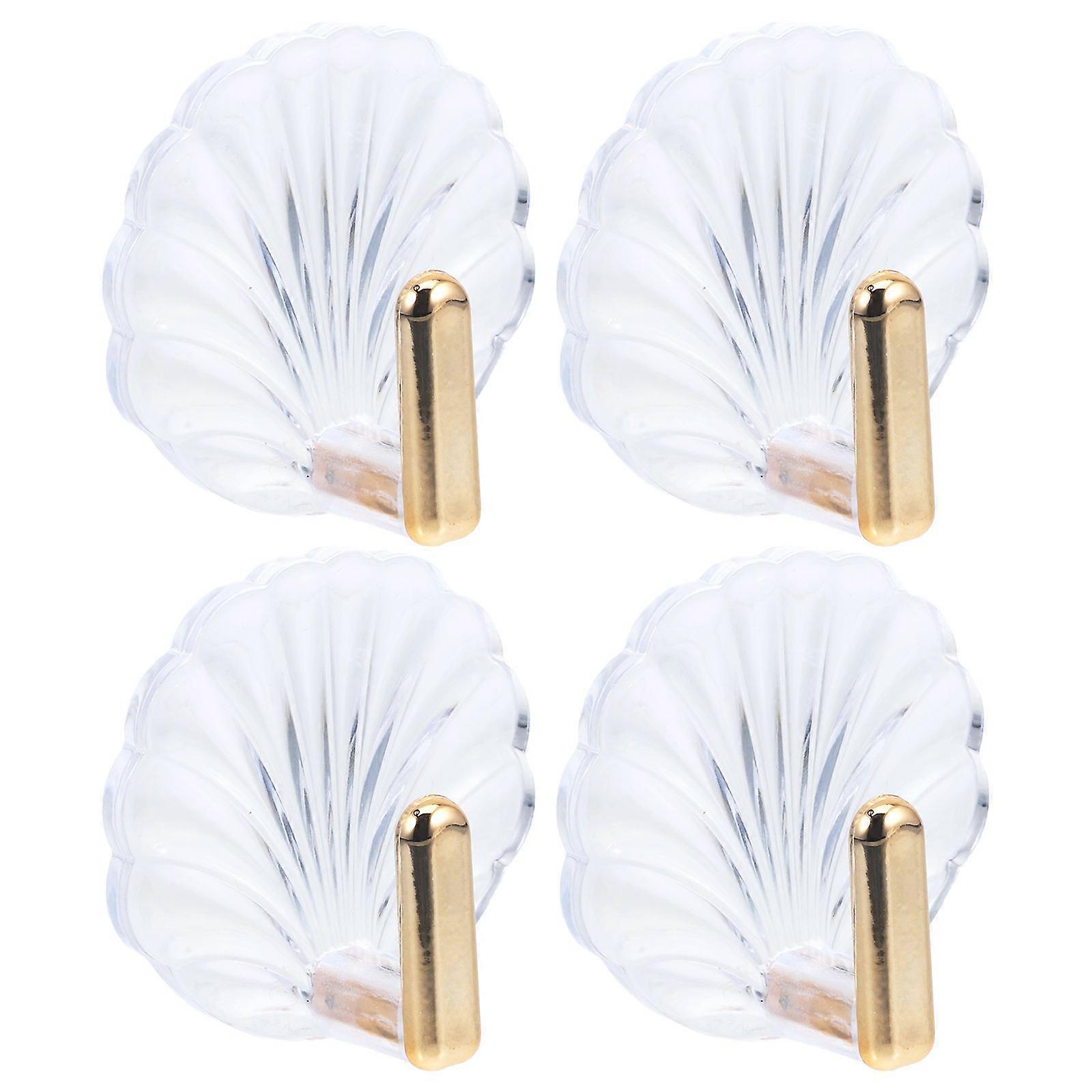 Shell Shaped Hook Adhesive for Hanging 12Pcs Towel and Key Hooks