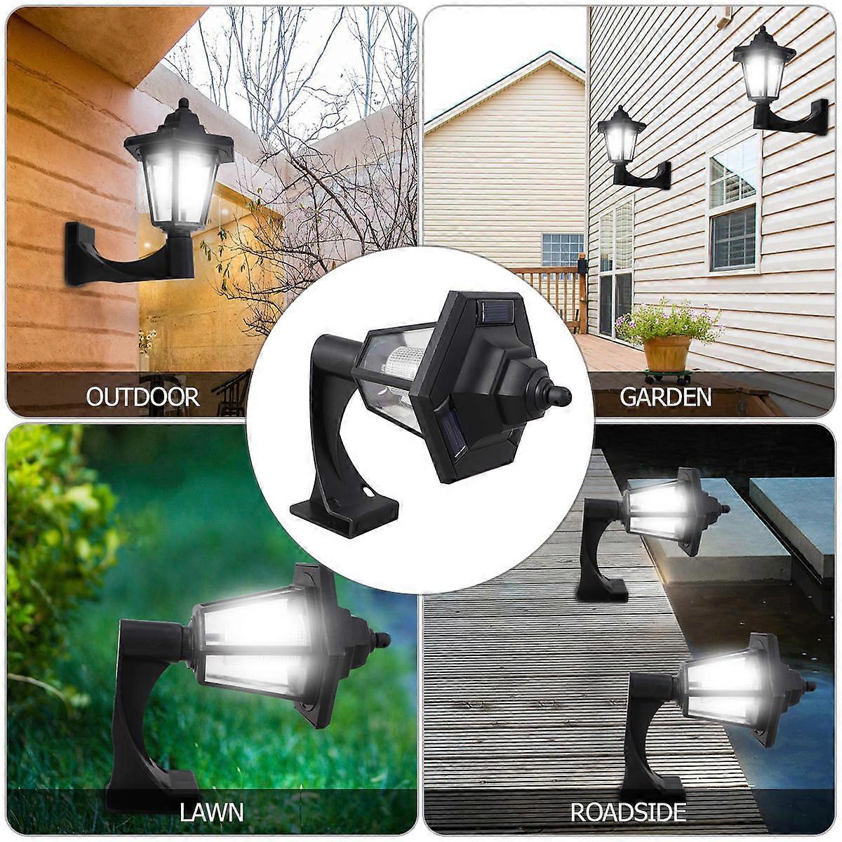 Vintage Hexagonal Solar Powered Wall Lamp for Outdoor Use 2Pcs