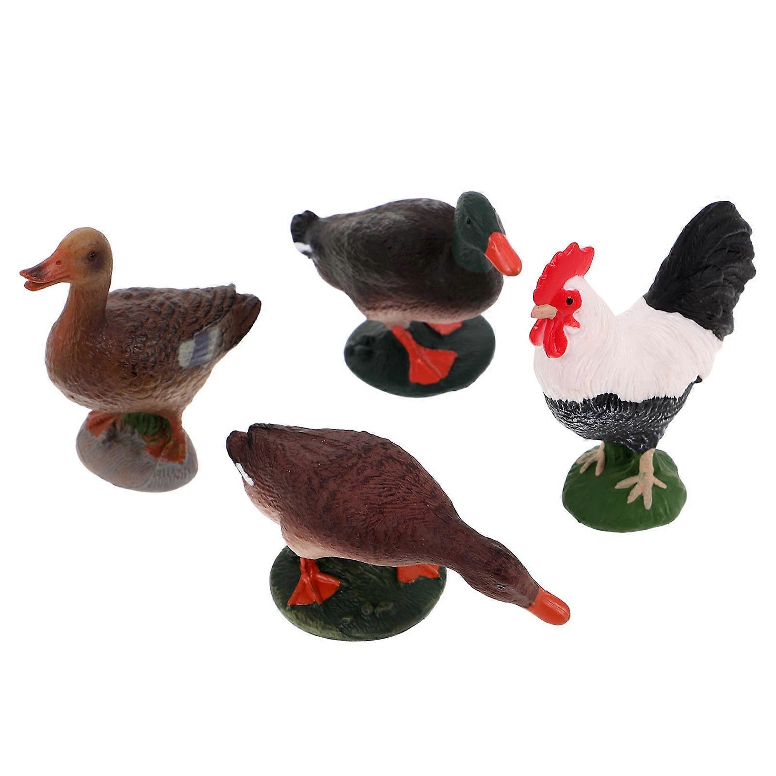 Miniature Farm Animal Statues Including 20 Pcs Realistic Duck And Chicken Ornaments Ideal For Creating Micro Landscape Decor