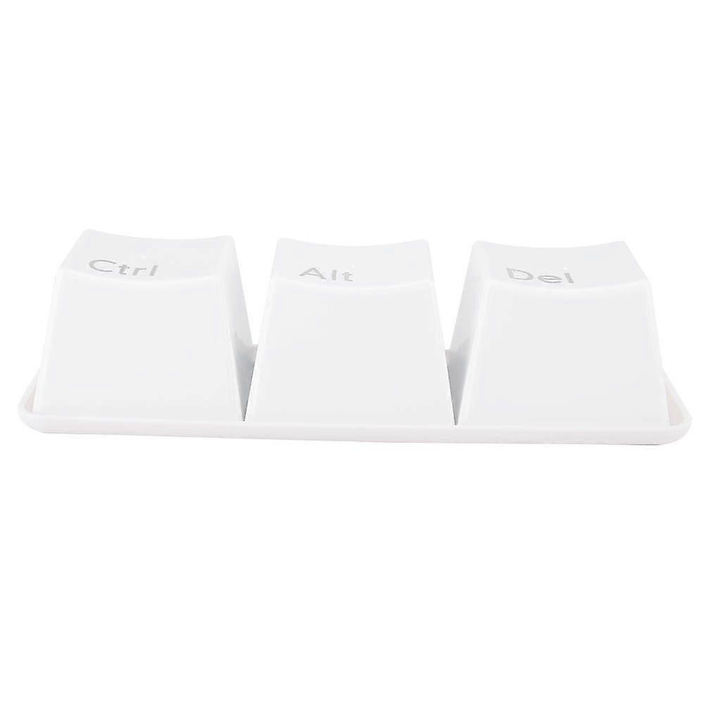 Innovative Keyboard Button Shape Cute Water Cup Drinking Cup Set with Tray for Home Use White