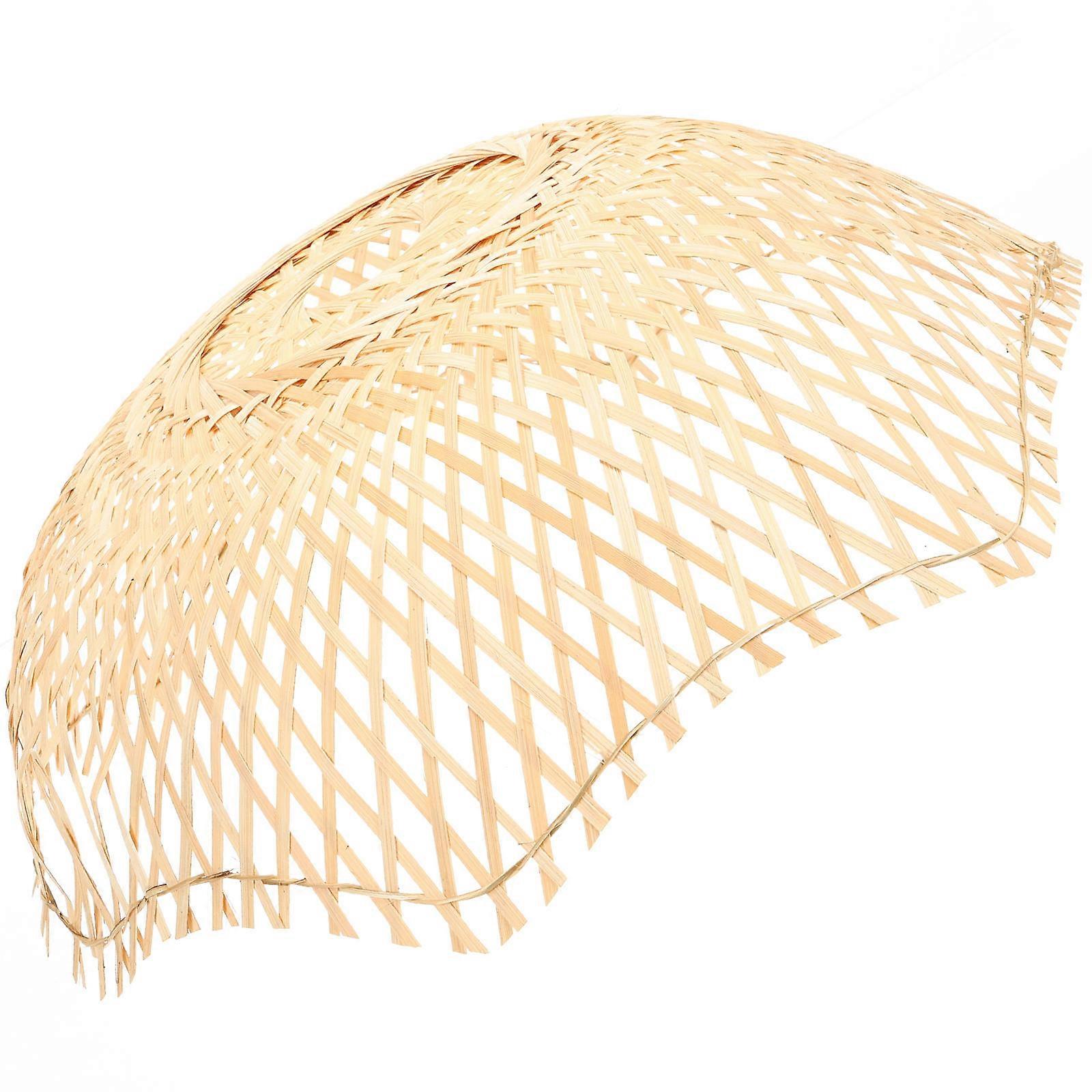 Weaving Lampshade Bamboo Softens Bright Light Protects Eyes Easy Installation Square Woven Structure Rustic Style Home Decoration 1Pack