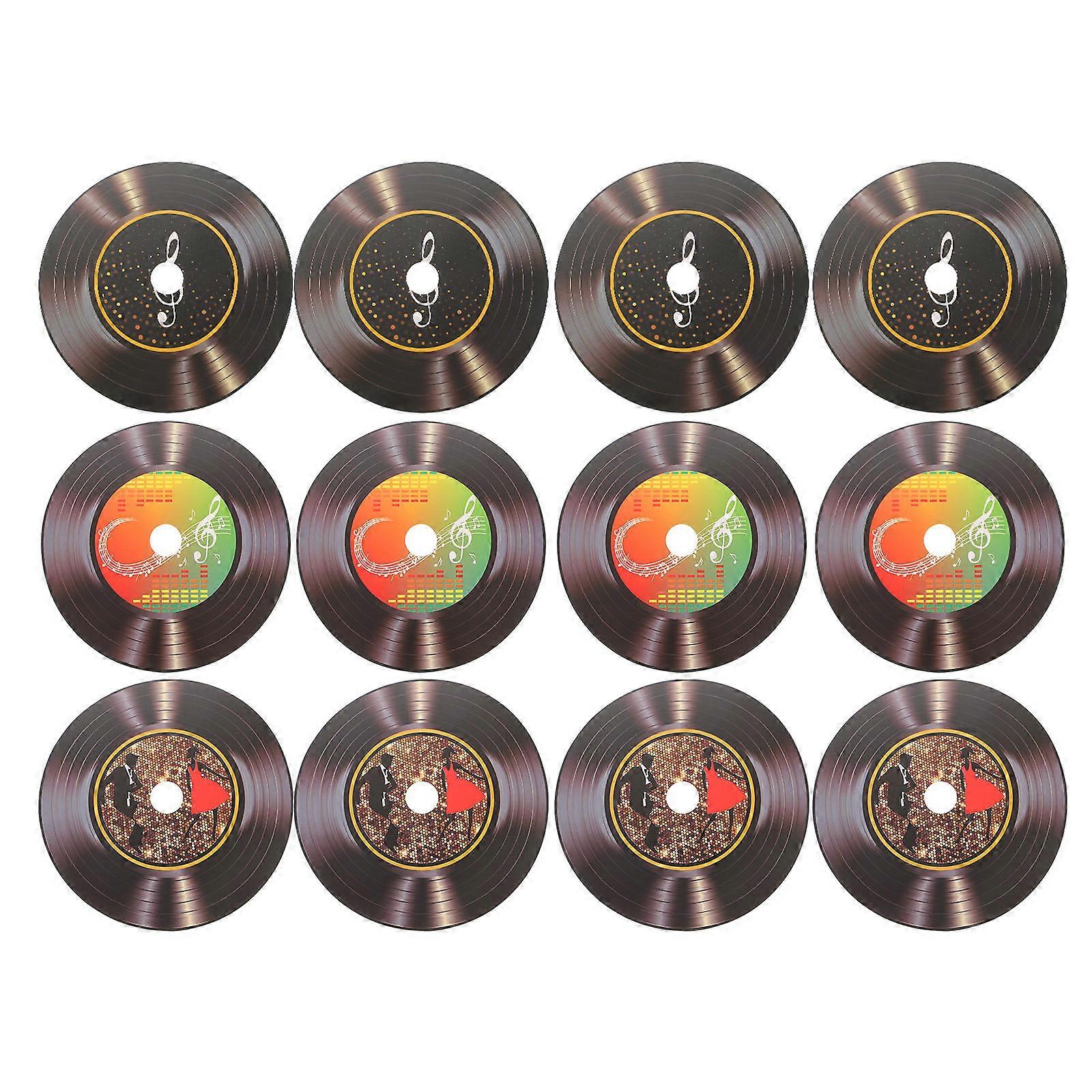 Retro Vinyl Records Decorative Record Ornament for Wall Use 12Pcs