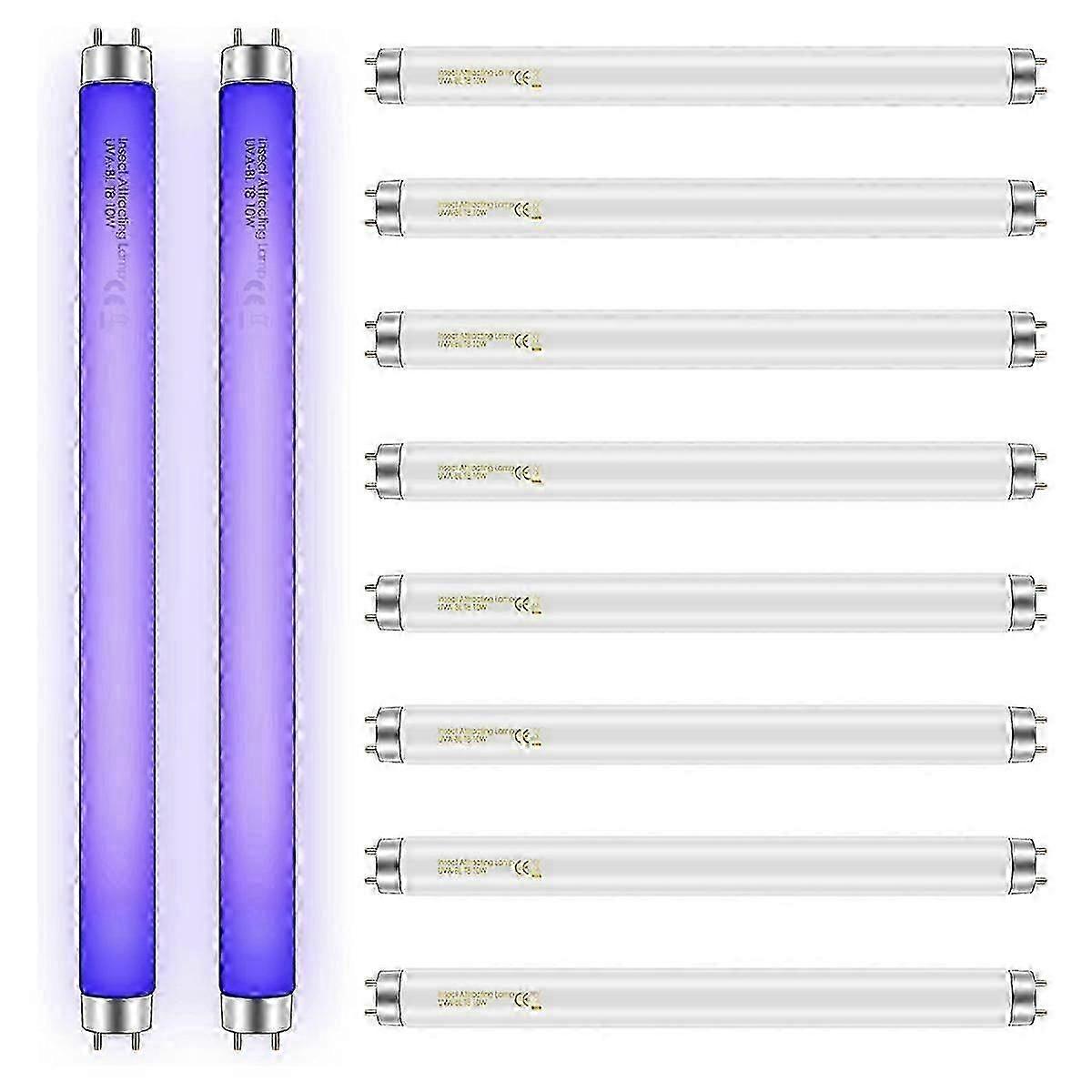 10 Pack Bug Zapper Replacement Light Bulbs 10W for 20W Indoor Bug Zapper, BL T8 F10W 13Inch Light Tu