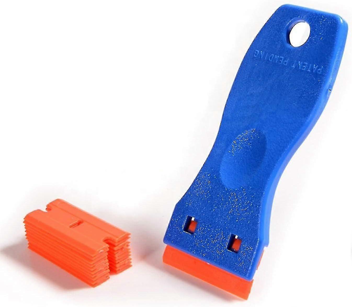 Plastic Scraper Ceramic Glass Scraper Does Not Scratch The Surface Very Durable Razor Blade Scraper With 10pcs Plastic Razor Blades For Removing Stick