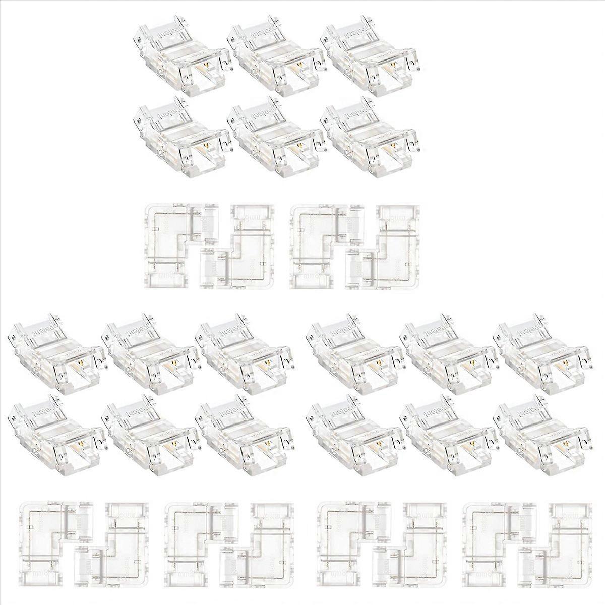 30PCS 2 Pin 8Mm Cob LED Connector Kit for 8Mm Cob LED Strip Lights