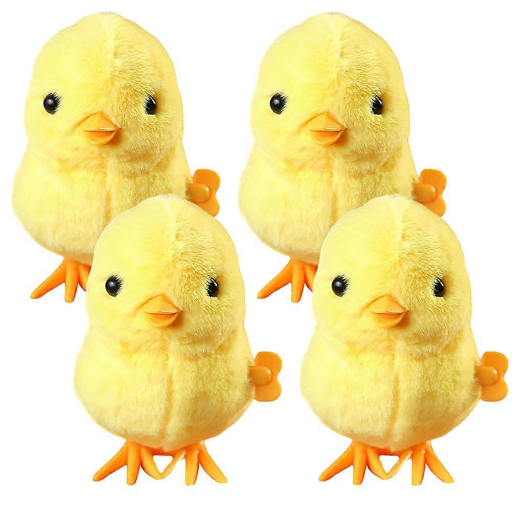 Interactive Wind Up Toys Plush Chick Decoration 8Pcs Jumping Chickens