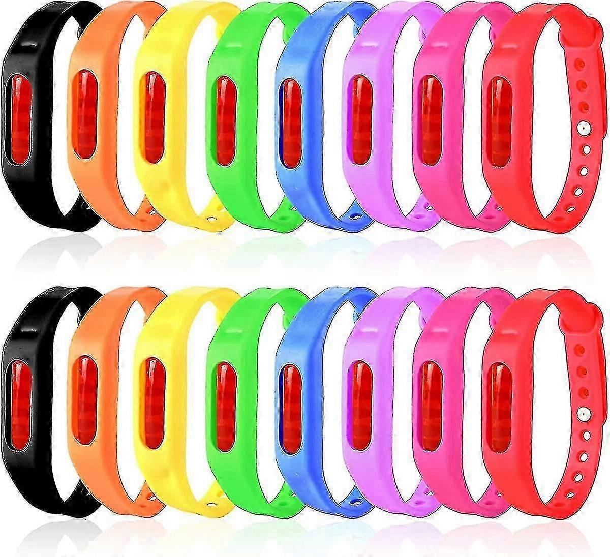 مجموعة من 16 سوارًا طاردًا للبعوض، مغلفة بشكل فردي، مقاومة للماء، وطاردة للحشرات والحشرات للأطفال والكبار، والسفر في الهواء الطلق، والتخييم، والمشي لمسافات طويلة