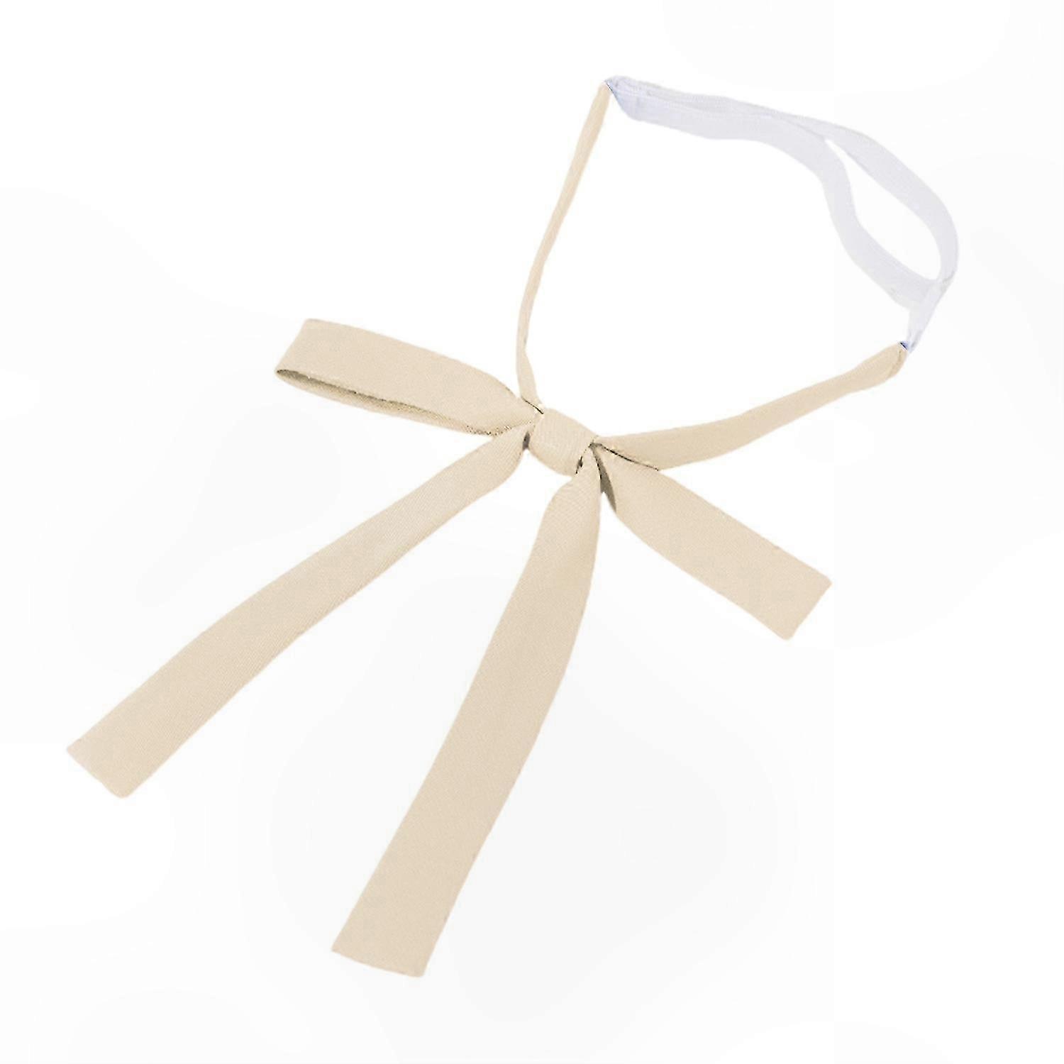 Solid Color Adjustable Bow Tie with Elastic Band and Thin Strip Design