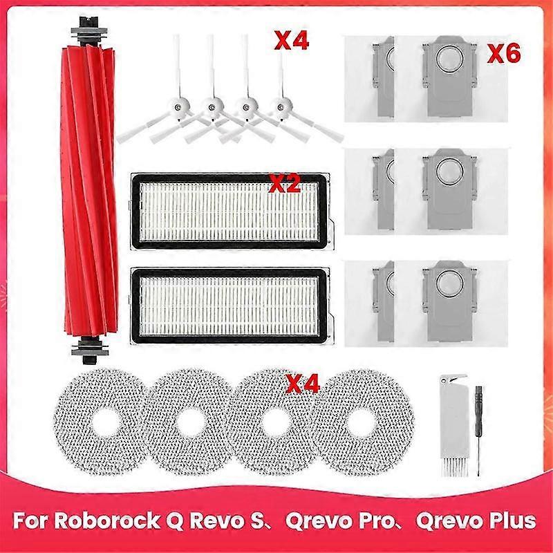 For Roborock Q Revo S, Qrevo Pro, Qrevo Plus Robot Vacuum Main Side Brush Hepa Filter Mop Pads Dust