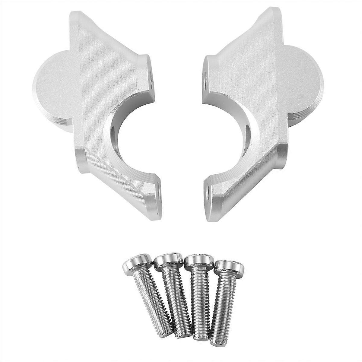 Motorrad Lenker Riser Drag Lenkerklemme Verlängerungsadapter für R1200R R1250R LC R 1250 R 2015 - (Silber)