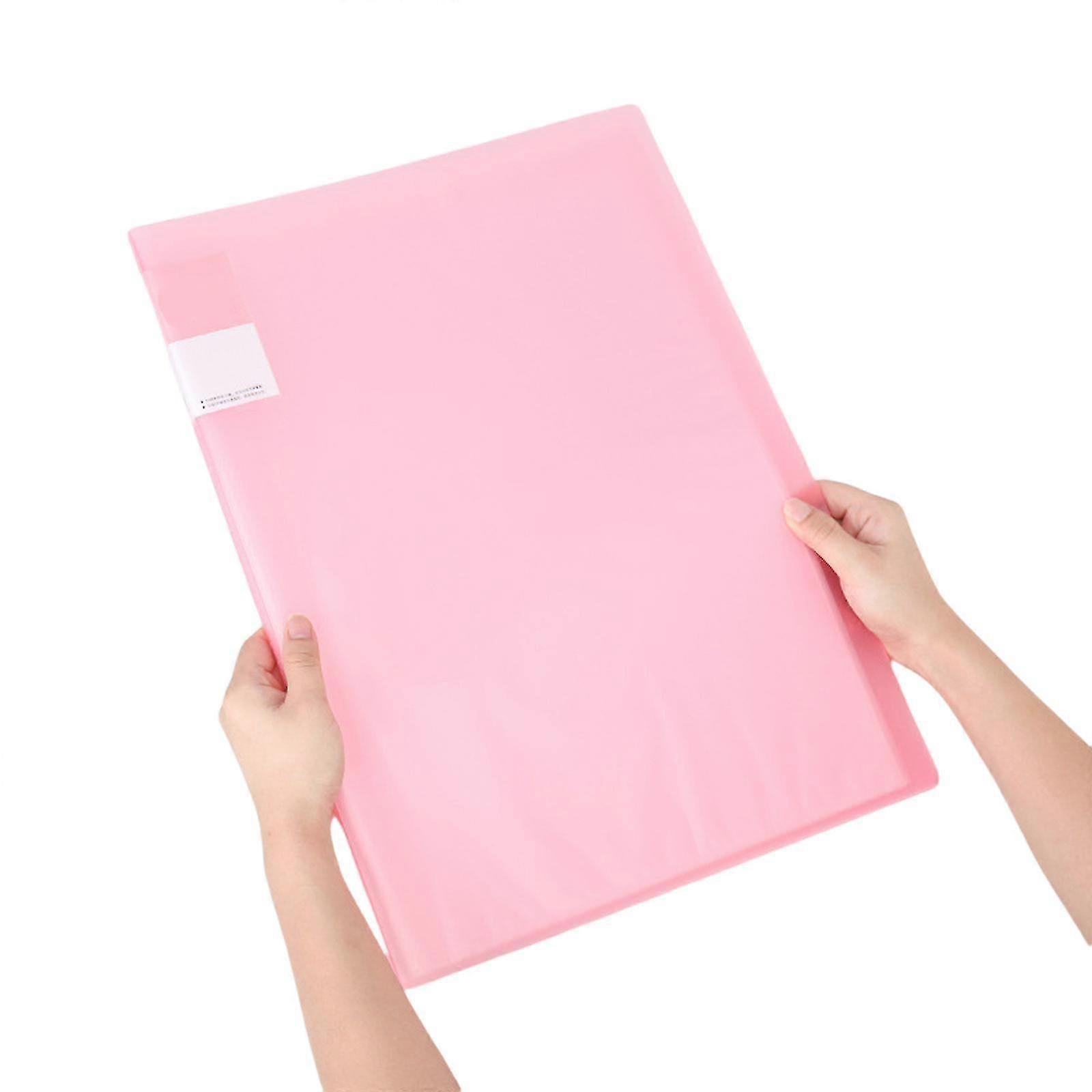 A2 A 3 4K Display Folders Presentation Folder with Plastic Sleeves Portfolios Folder for Office Transparent powder A3 30 pages 25-26